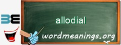 WordMeaning blackboard for allodial